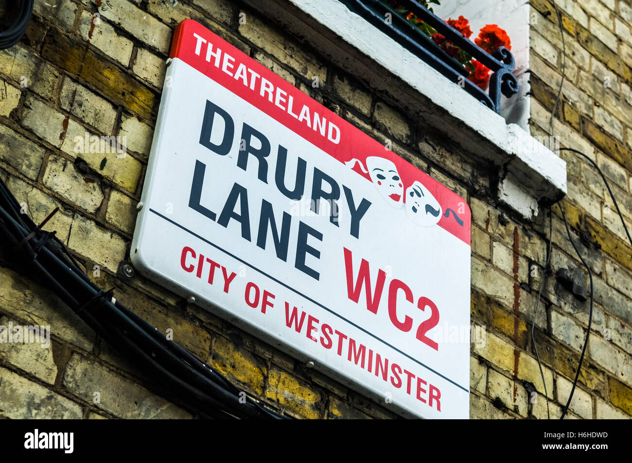 Drury Lane street sign in London's West End Stock Photo