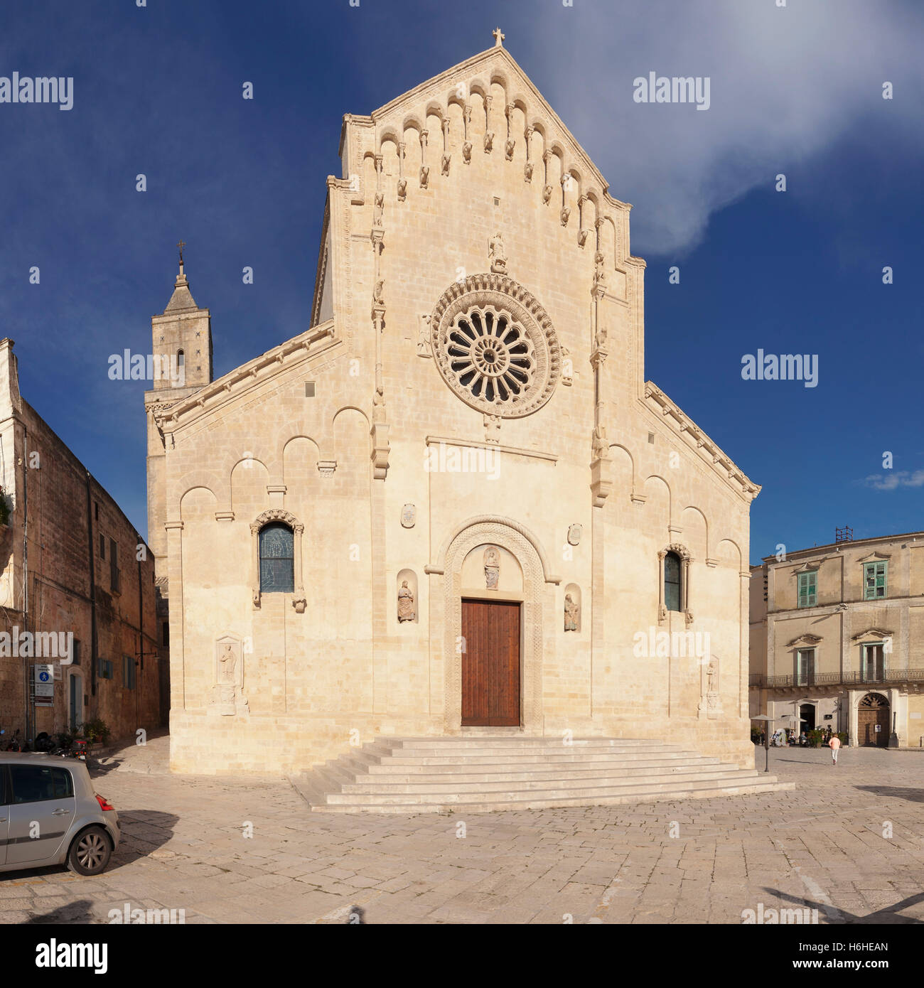 Cathedral at Piazza Duomo, Matera, Basilicata, Apulia, Italy Stock Photo