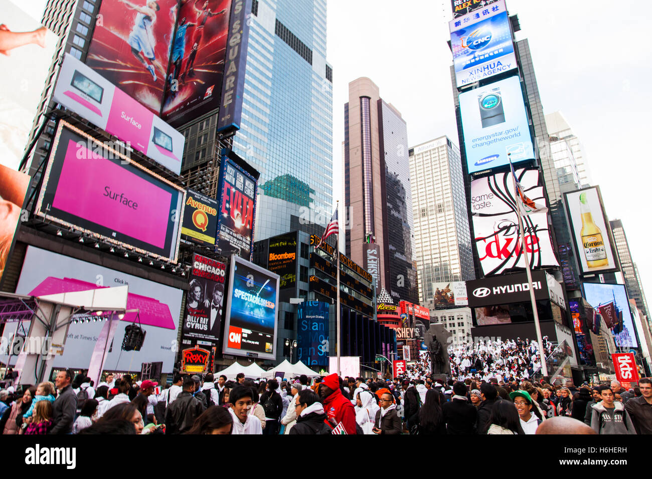 New-York, USA - NOV 20: Large crowd packing Times Square on November 20, 2012 in New-York, USA. Stock Photo