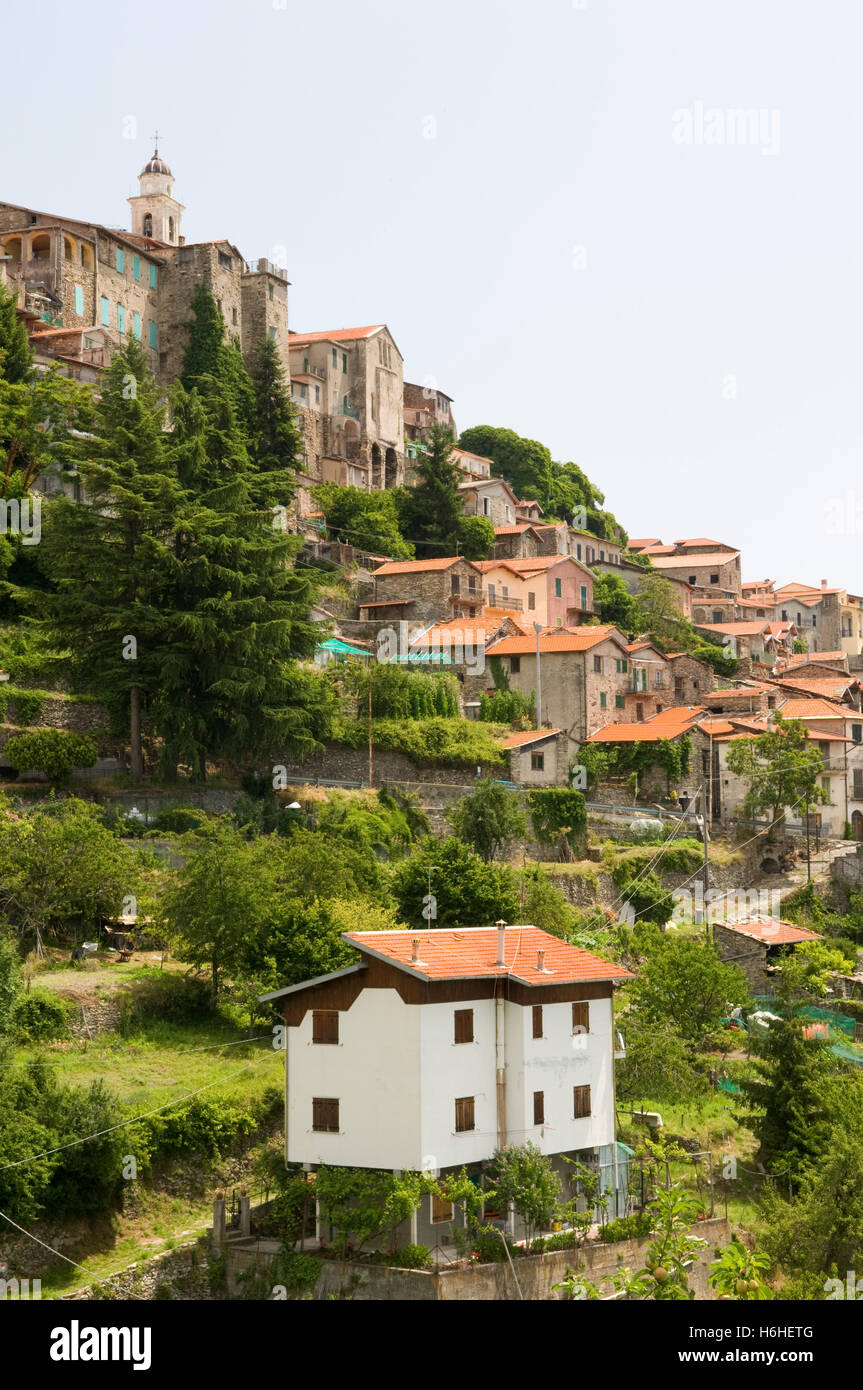 Mountain village Triora in the Argentina Valley, Liguria, Italy, Europe Stock Photo