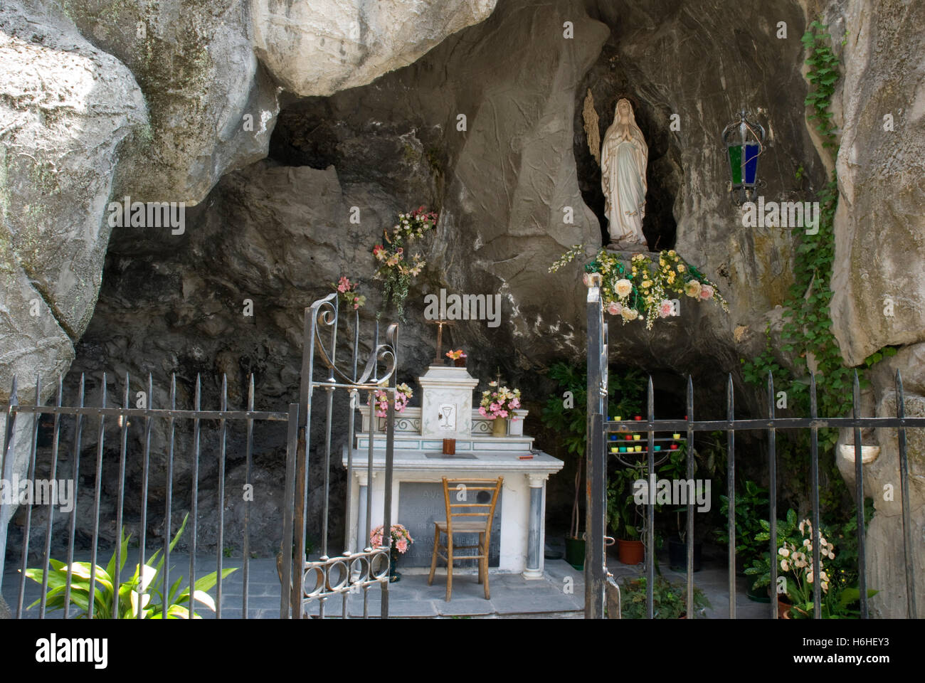 Our Lady of Lourdes in the mountain village Triora, Liguria, Italy ...