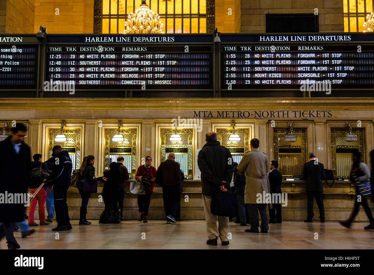 New-York - NOV 13: People buying train tickets in Grand Central Station in New-York, USA on November 13, 2012. Stock Photo