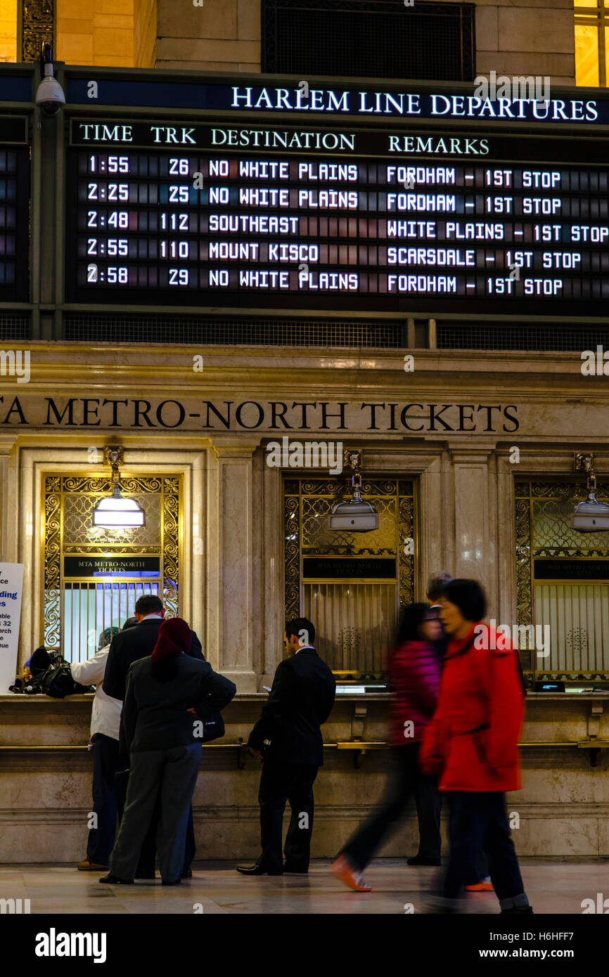 New-York - NOV 13: People buying train tickets in Grand Central Station in New-York, USA on November 13, 2012. Stock Photo