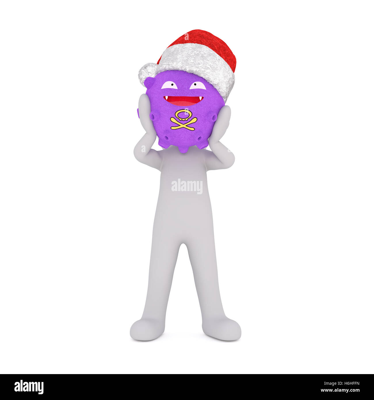 purple and white santa hat
