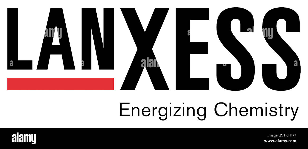 Logo of the German chemical company Lanxess with seat in Cologne. Stock Photo