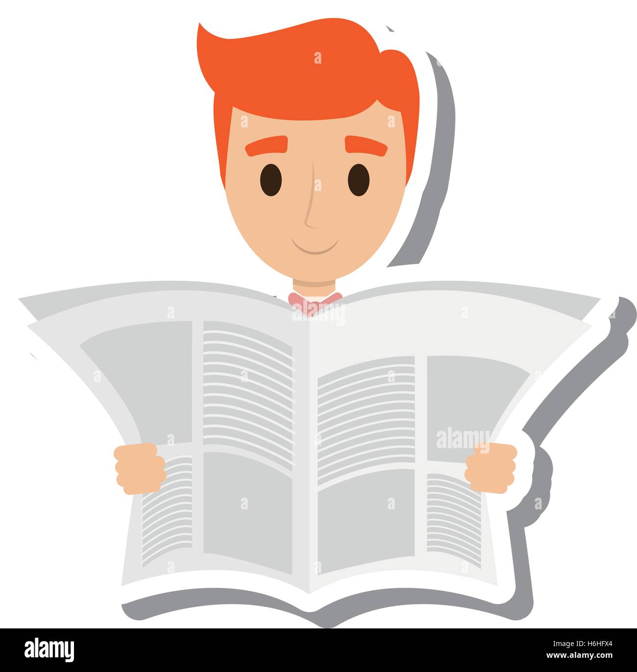 Person Reading The Newspaper Vector Illustration Design Stock Vector Image Art Alamy