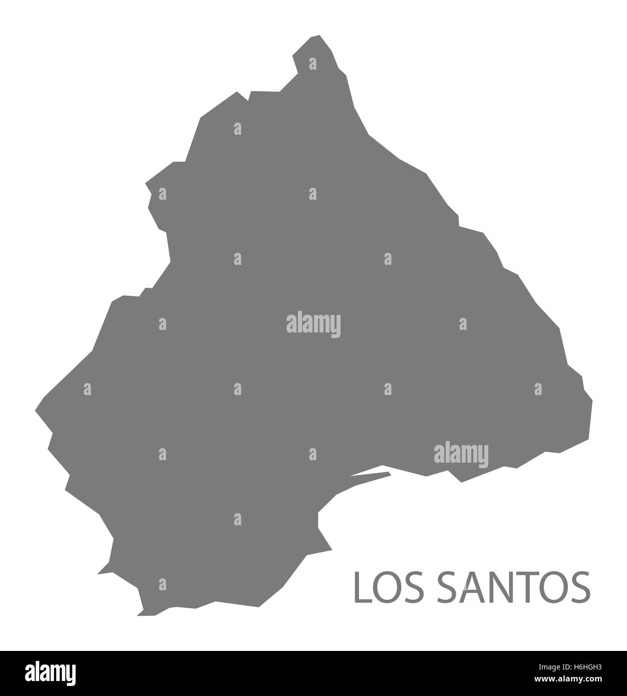 Los Santos Panama Map grey Stock Photo