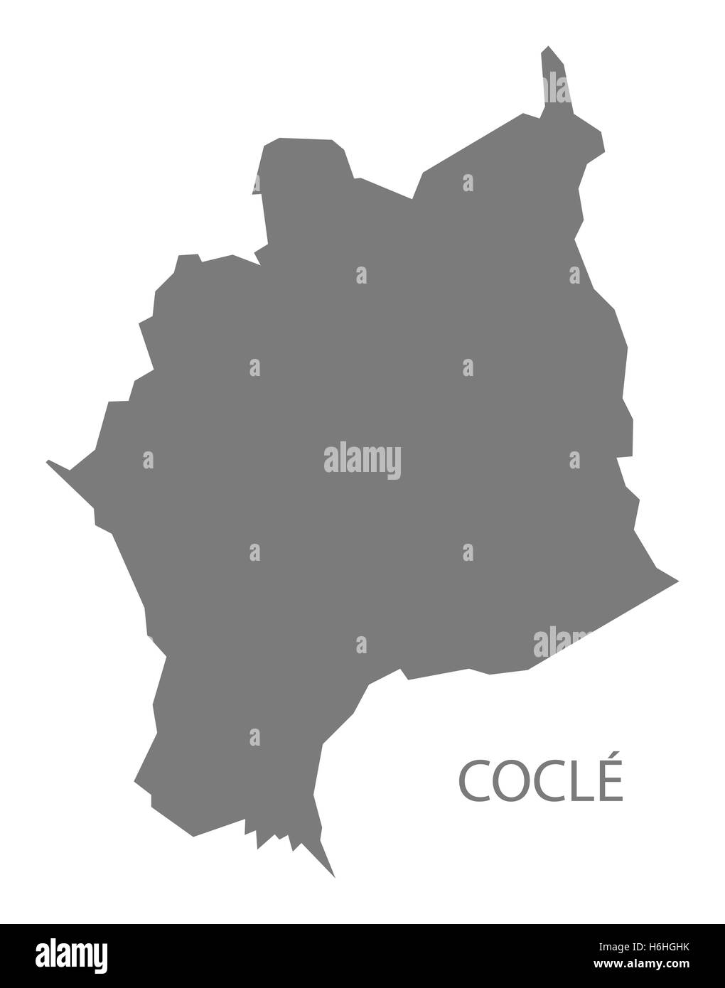 Cocle Panama Map grey Stock Photo