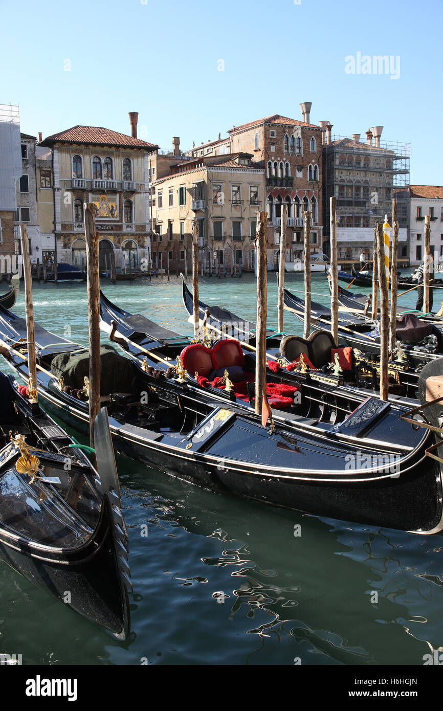 Gondolas on the 'Grand Canal' Venice Italy Stock Photo
