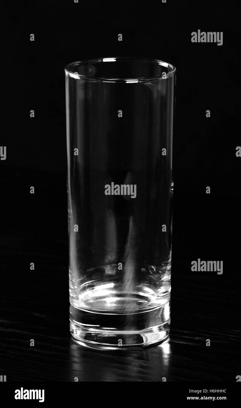 Empty Highball Glass At Black Background Stock Photo - Alamy