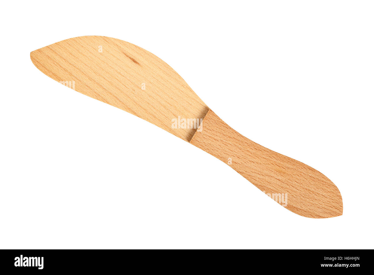 Wooden Butter Knife Cheese Spreader. Isolated with clipping path Stock