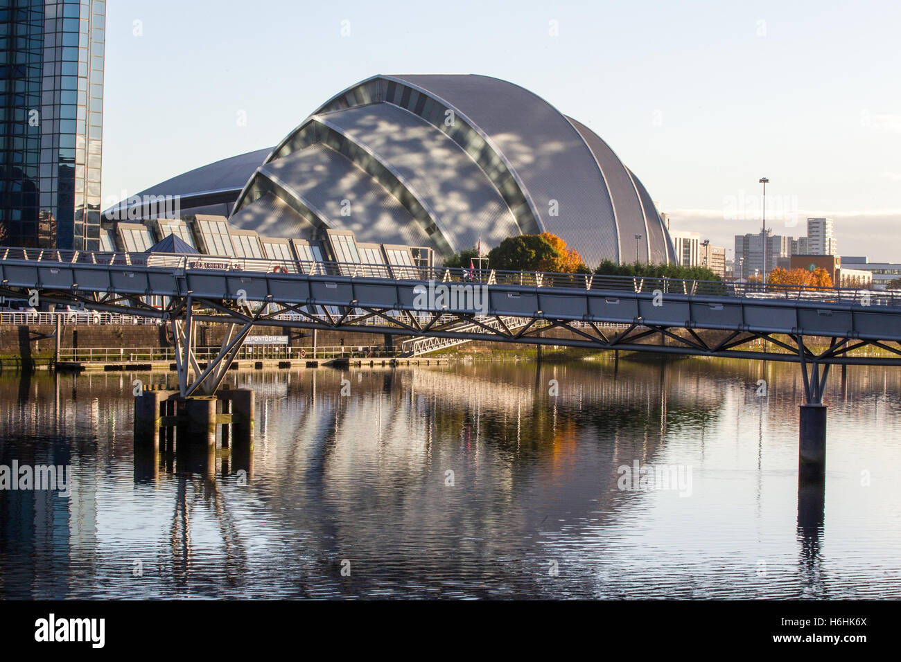 Glasgow Skyline with River Clyde Stock Photo