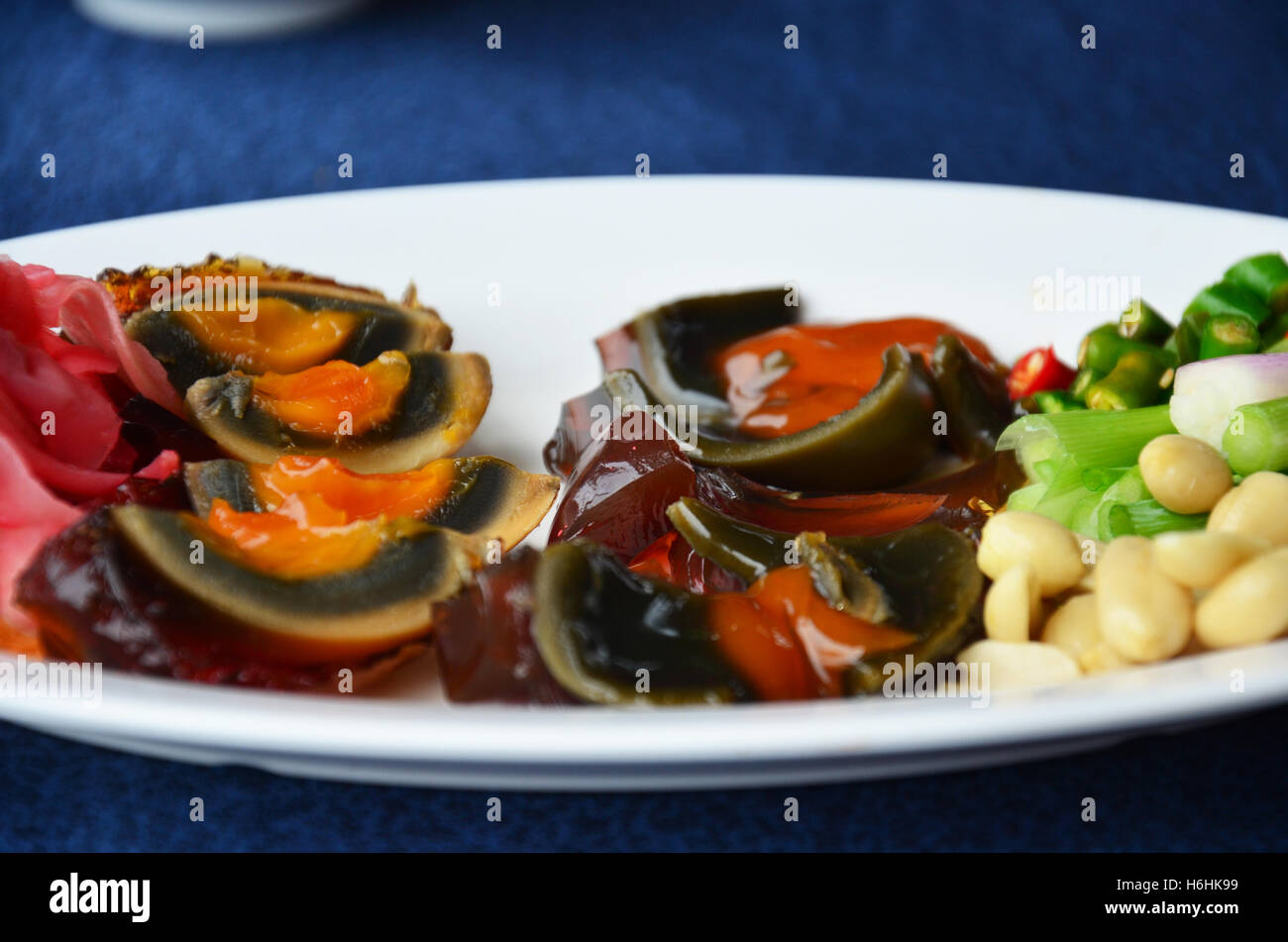 Appetizer century egg or pidan also known as preserved egg, hundred