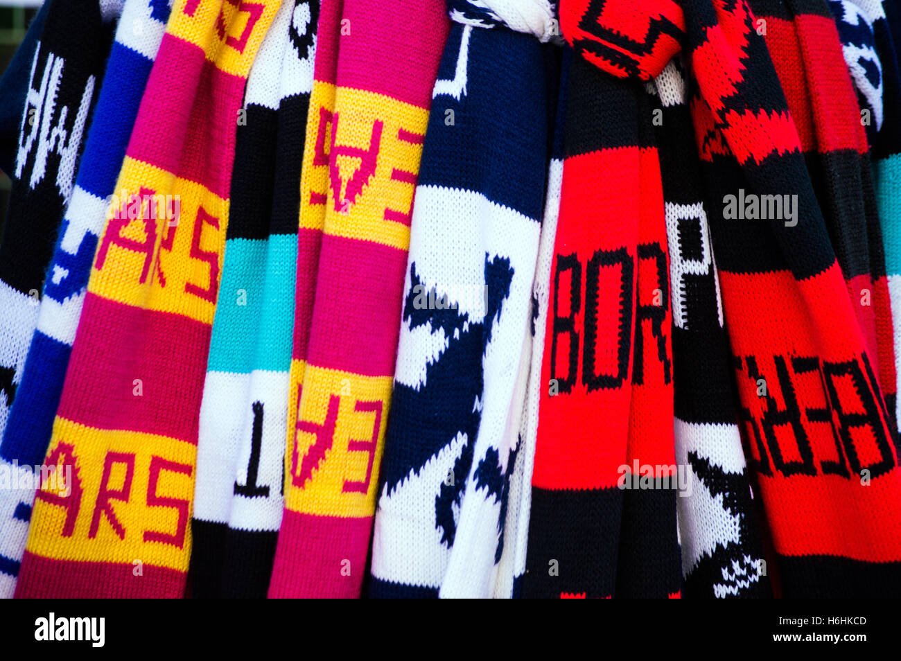 AFL supporter scarves, Smith Street, Collingwood, Melbourne, Victoria