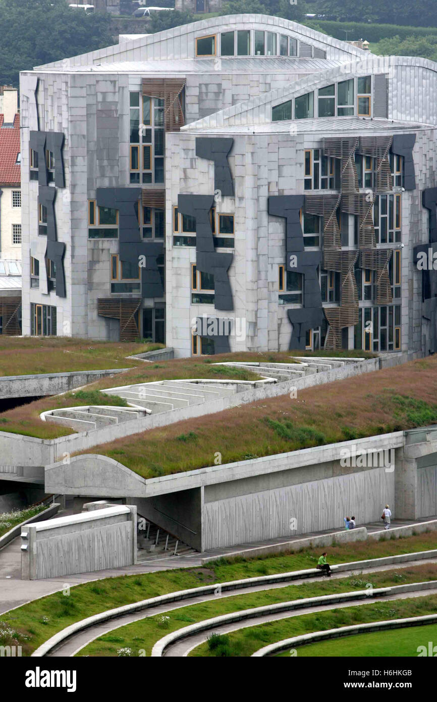 Scottish Parliament exterior view on a winters day Stock Photo