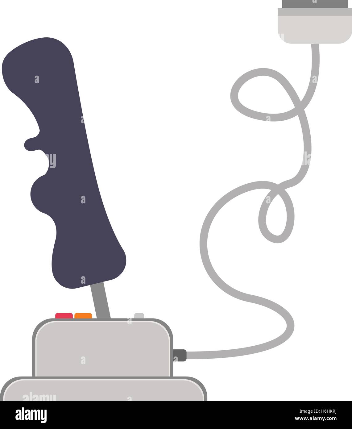 joystick with buttons for games and connector vector illustration Stock ...
