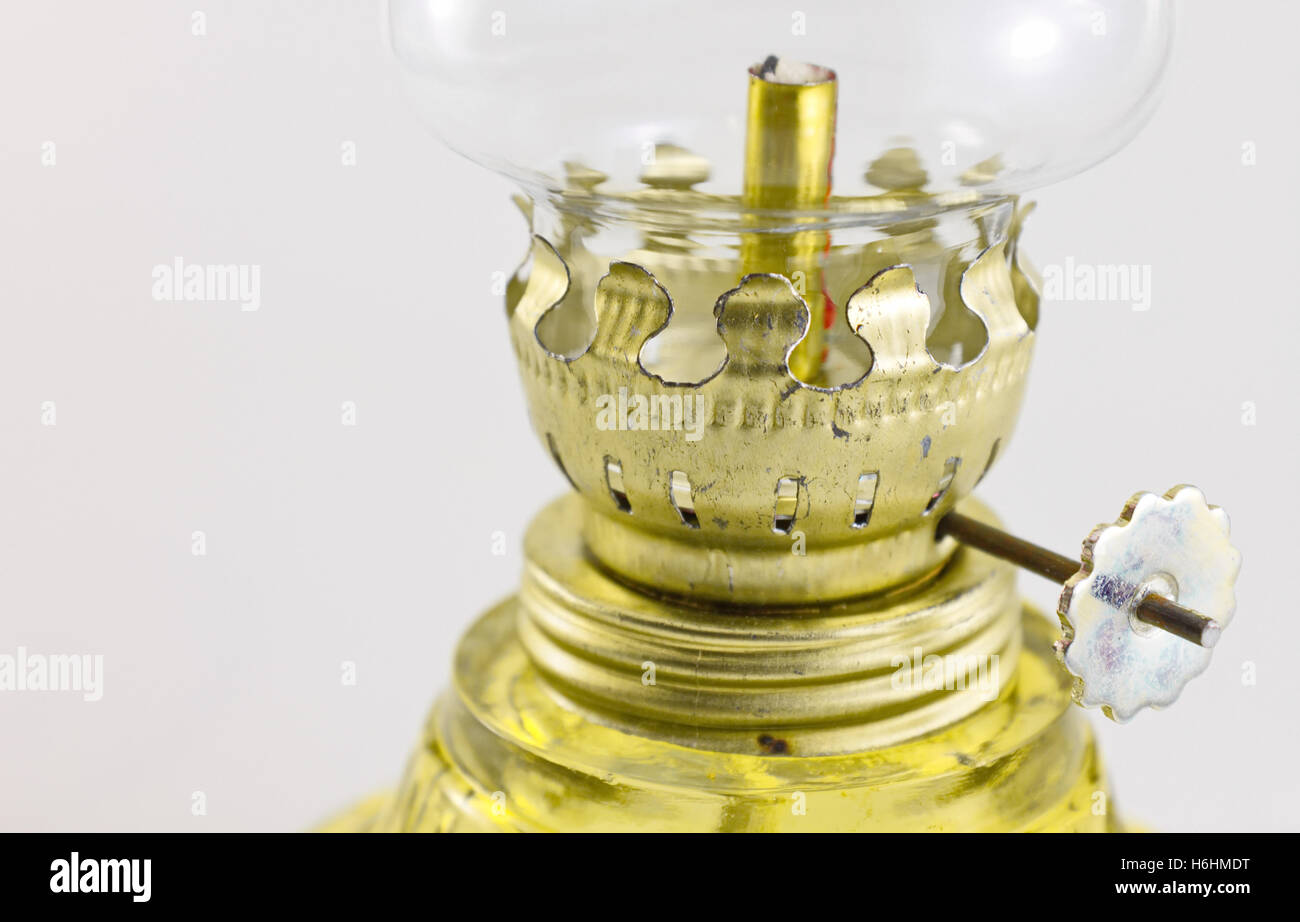 Classic kerosene lamp with convex chimney glass. Commonly use in the