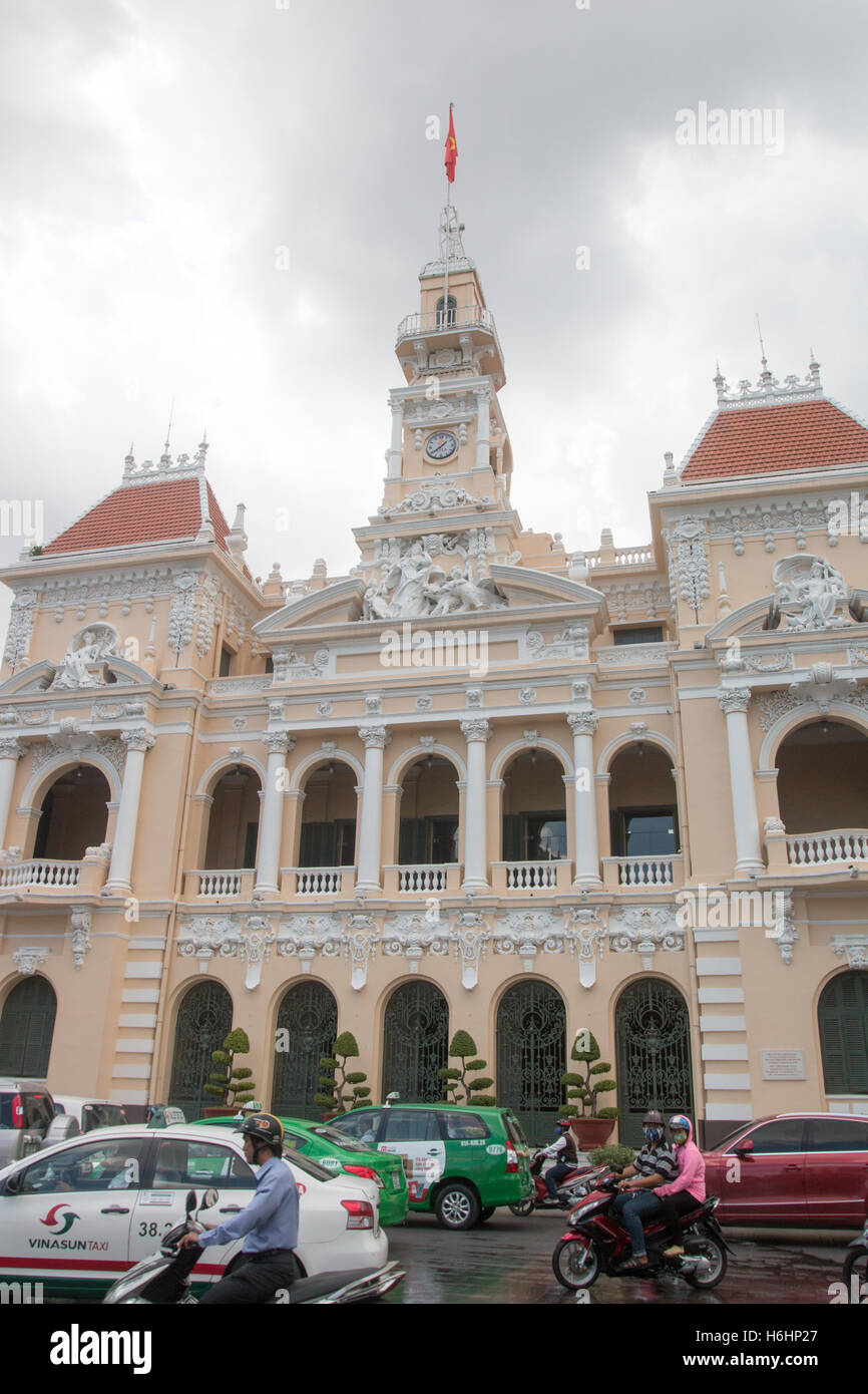 Hotel De Ville People's Committee Building, Ho Chi Minh City, Saigon Vietnam Stock Photo