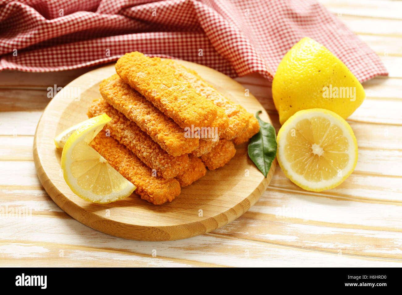 Fish fingers, breaded with fresh lemon Stock Photo Alamy