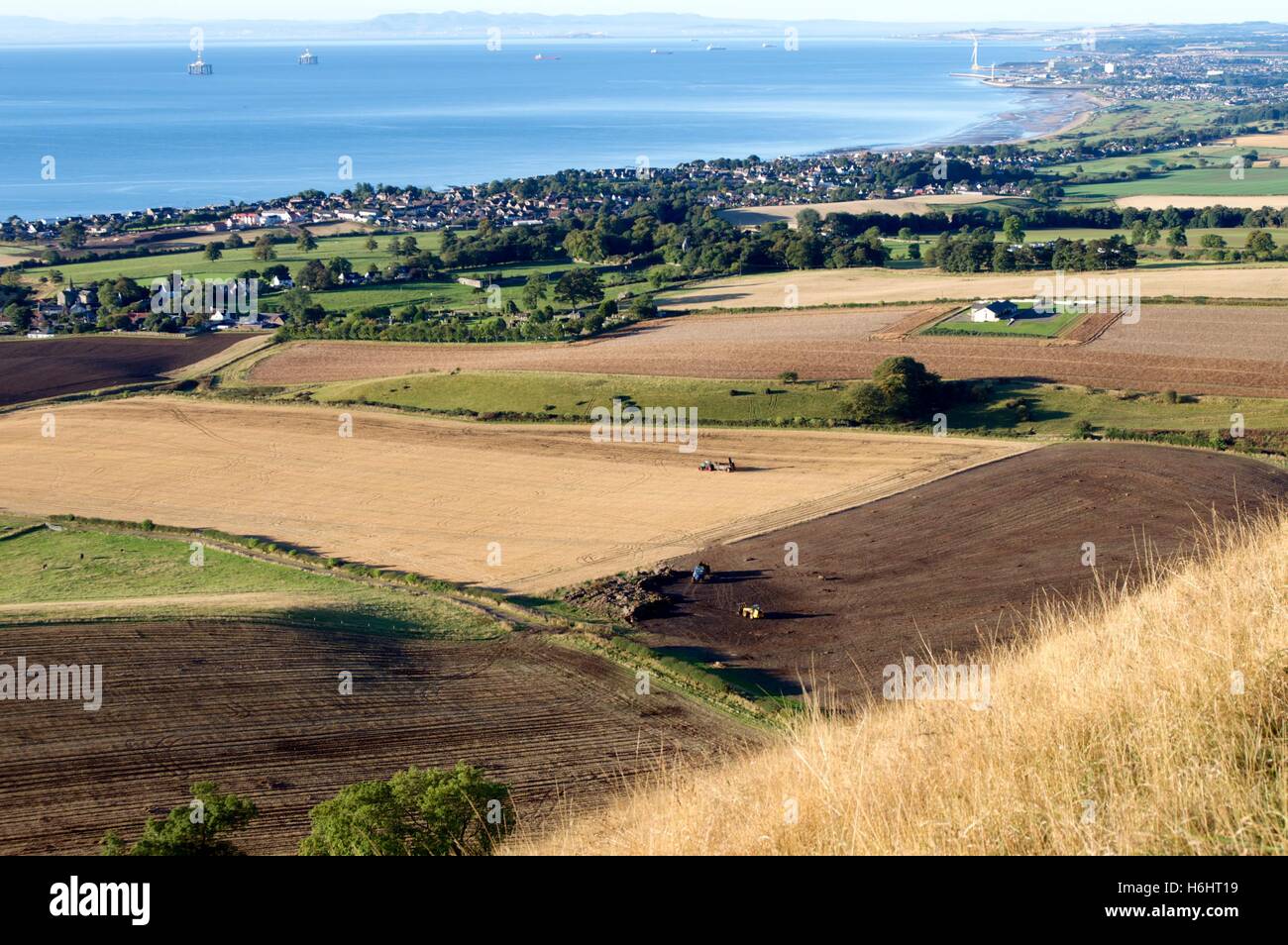View of Upper Largo and Leven from Largo Law Fife Scotland Stock Photo
