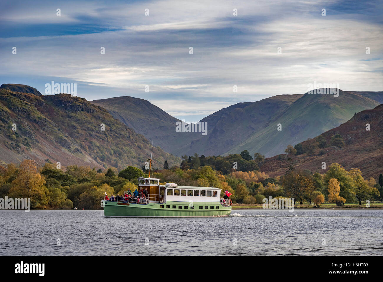 Ullswater Glenridding. Cumbria. Lake District . Lakes. North West England. steamer Stock Photo