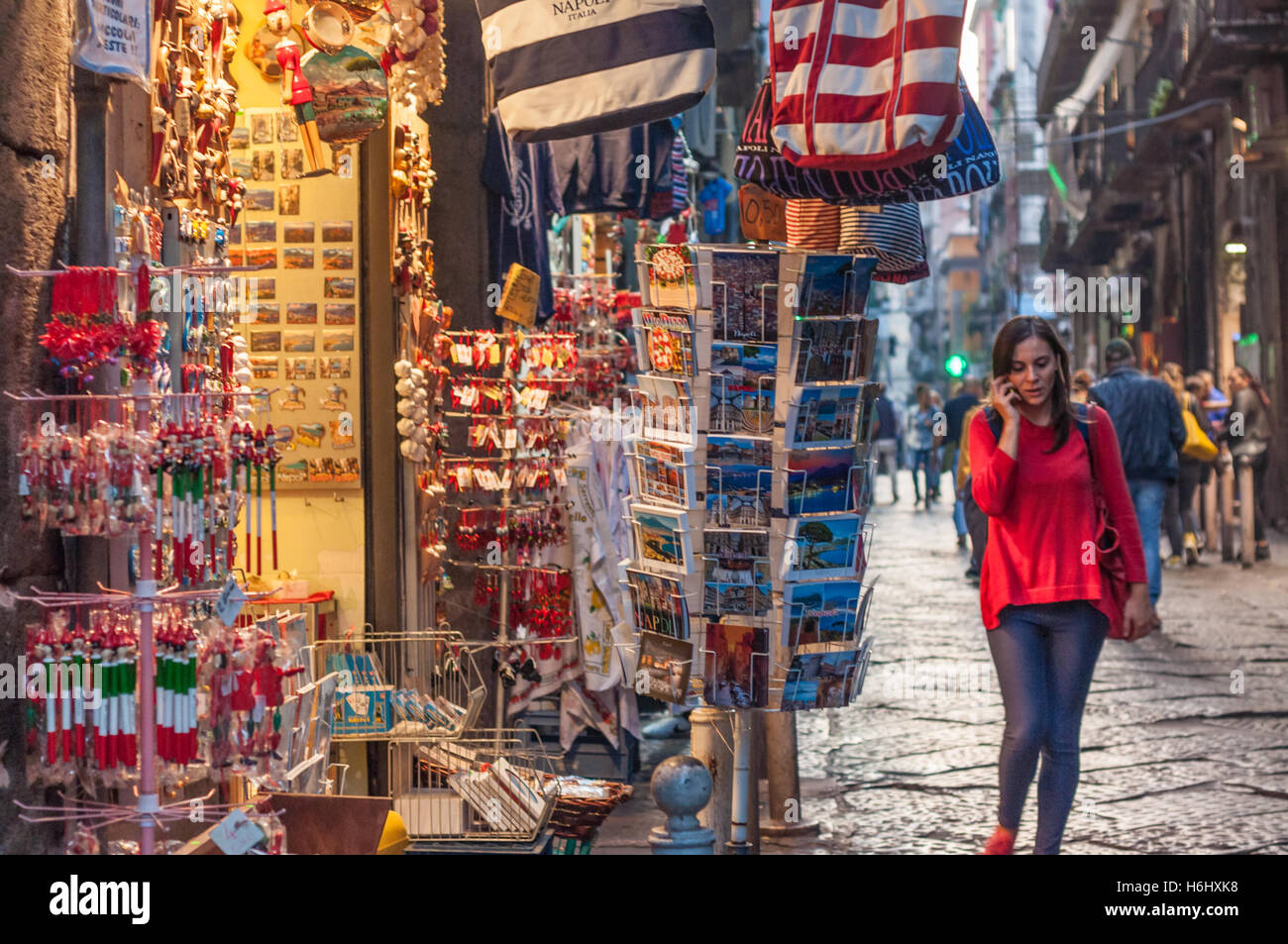 Via dei Tribunali is a street in the old historic center of Naples, Italy. Stock Photo