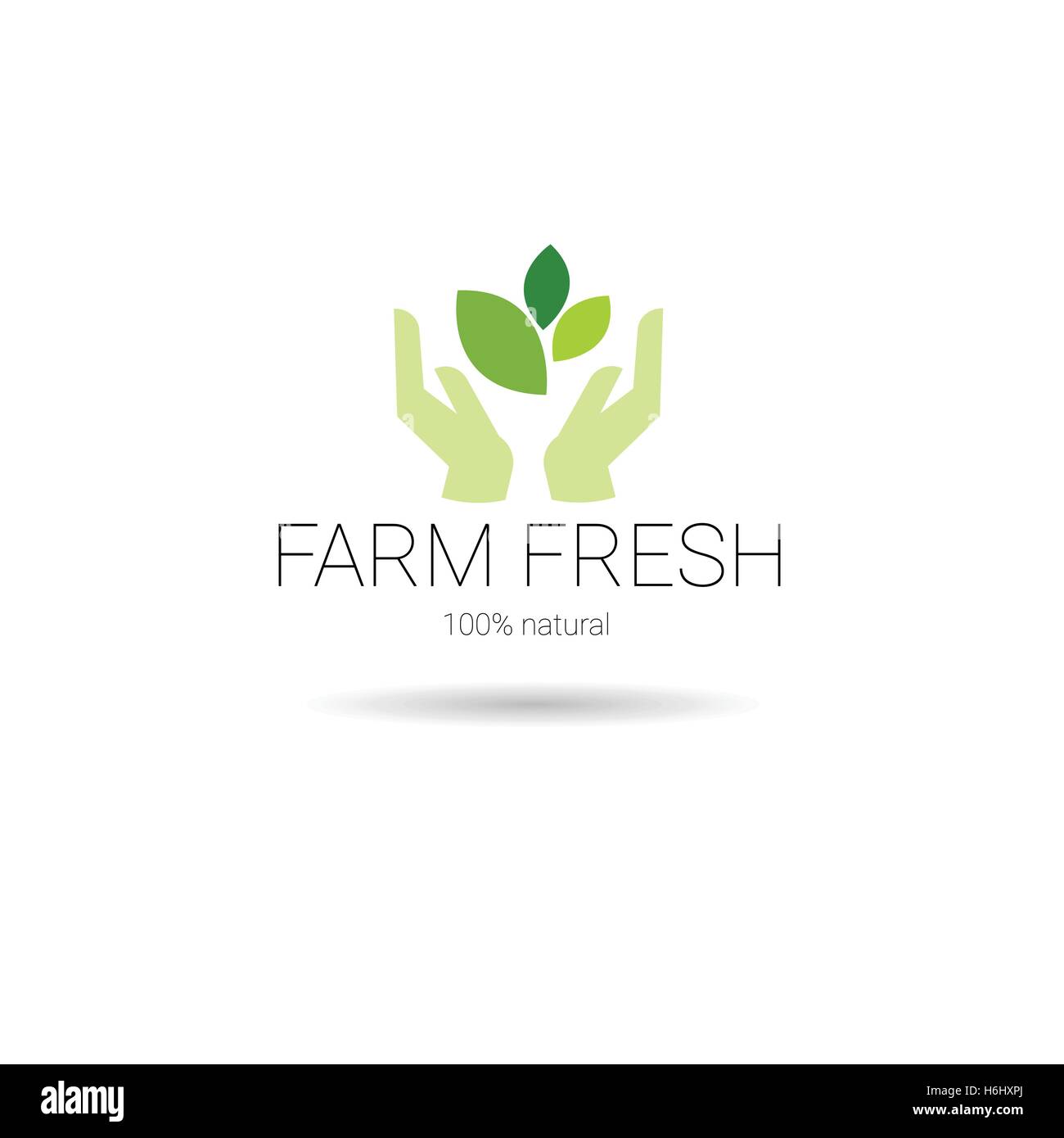 Farm Fresh Eco Friendly Organic Natural Product Web Icon Green Logo Flat Vector Illustration Stock Vector