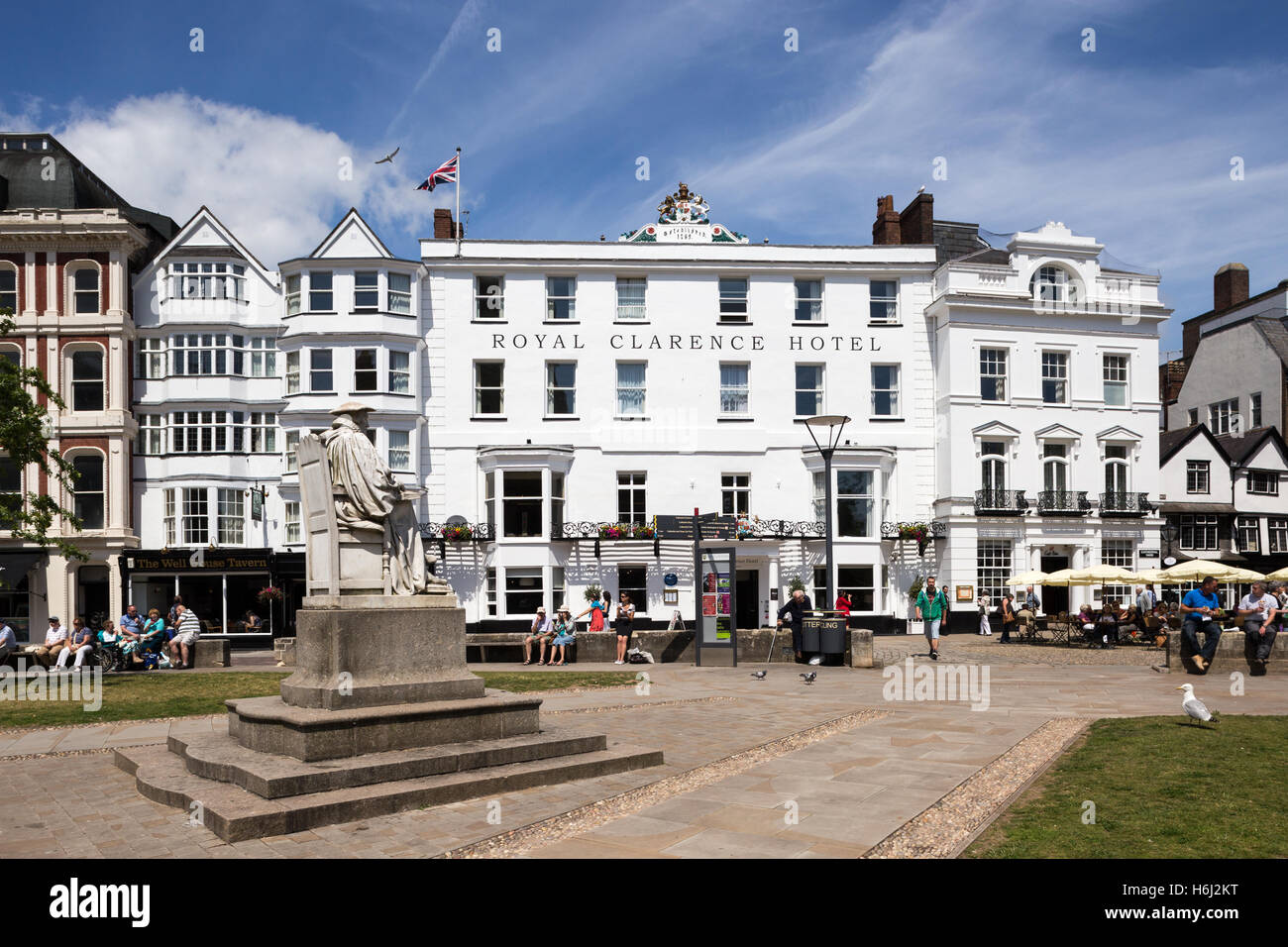 The Royal Clarence Hotel, destroyed by fire november 2016 Stock Photo