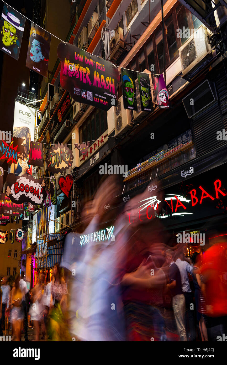 The famous Lan Kwai Fong bar area, Hong Kong, China Stock Photo - Alamy