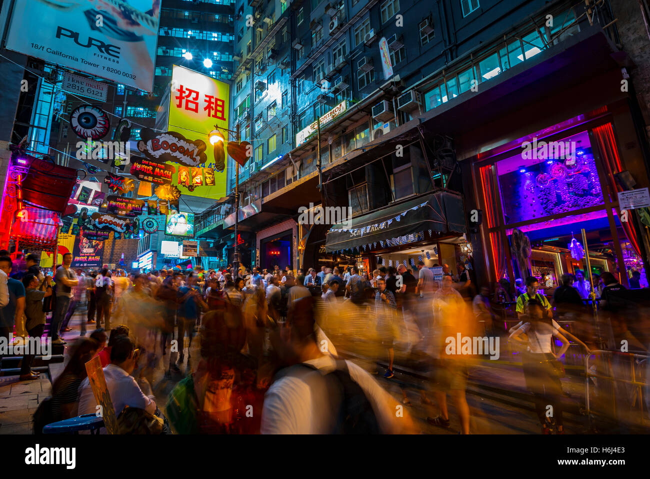 The famous Lan Kwai Fong bar area, Hong Kong, China Stock Photo - Alamy