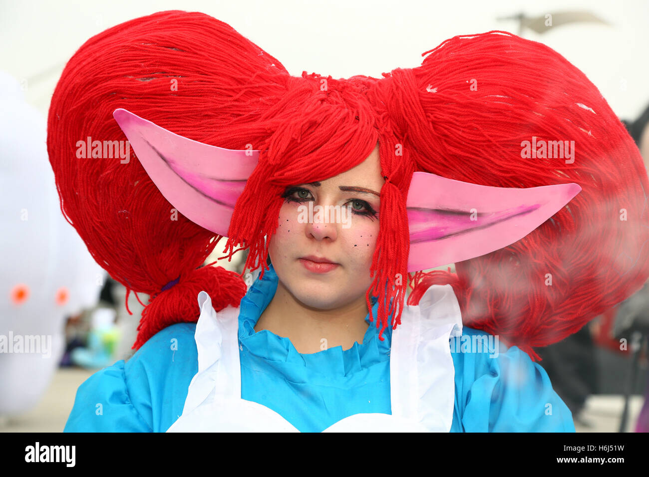 London, UK. 29th October 2016. Participants wearing costume at day two of MCM London Comic Con, one of the largest pop culture events in the UK taking place at Excel London. Credit:  Paul Brown/Alamy Live News Stock Photo