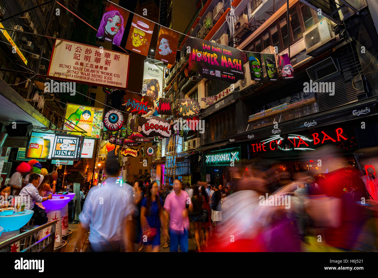 The famous Lan Kwai Fong bar area, Hong Kong, China Stock Photo Alamy