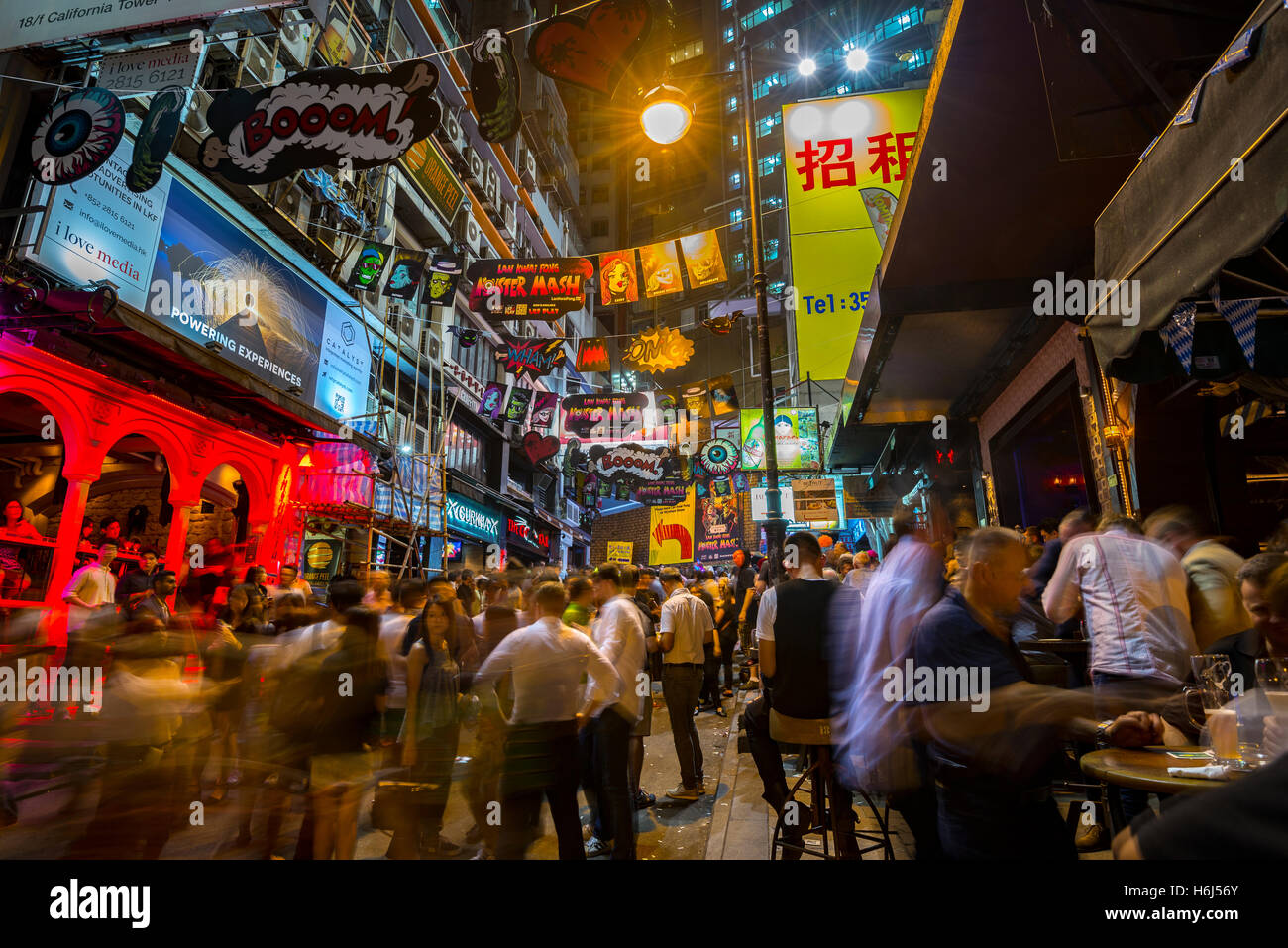 The famous Lan Kwai Fong bar area, Hong Kong, China Stock Photo - Alamy