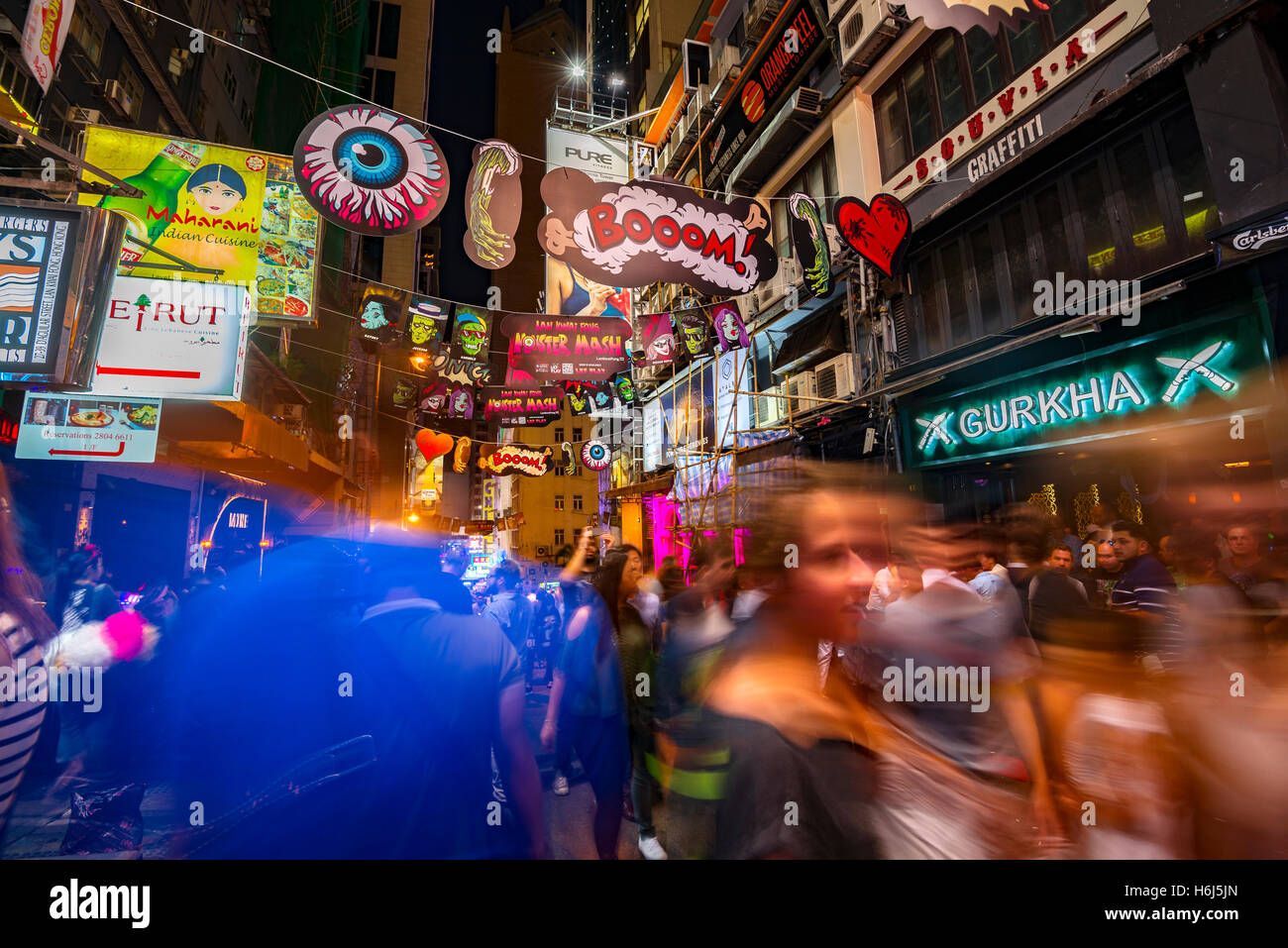 The famous Lan Kwai Fong bar area, Hong Kong, China Stock Photo - Alamy
