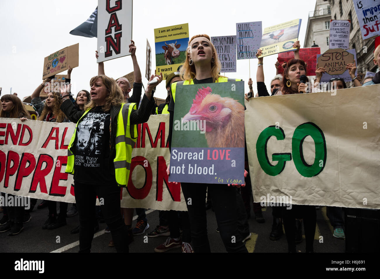 Animal liberation protest in central london hi-res stock photography ...