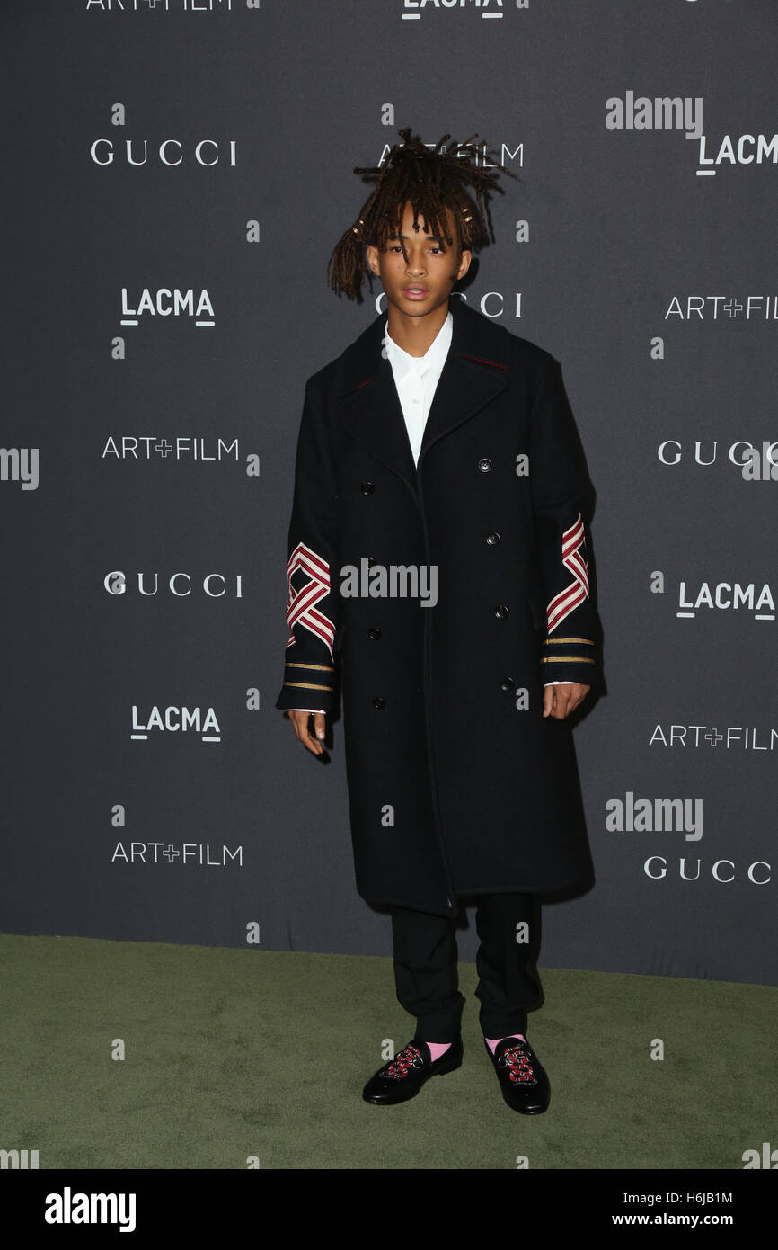 Los Angeles, Ca, USA. 29th Oct, 2016. Jaden Smith attends the 2016 LACMA Art Film Gala honoring Robert Irwin and Kathryn Bigelow presented by Gucci at LACMA on October 29, 2016 in Los Angeles, California. ( Credit: Parisa Afsahi/Media Punch)./Alamy Live News Stock Photo