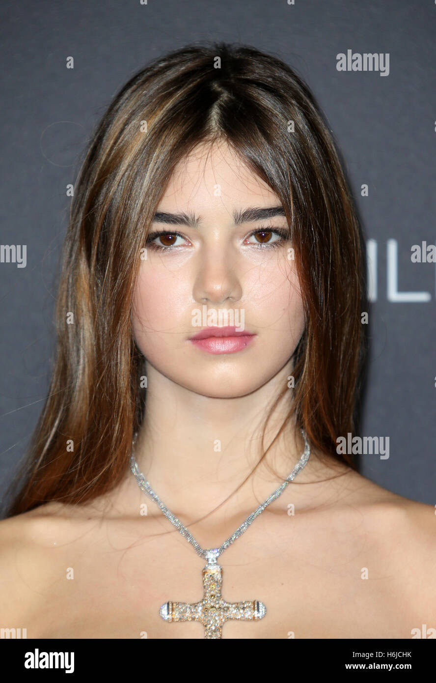 Los Angeles, CA - OCTOBER 29: Helena Gatsby at the 2016 LACMA Art + Film Gala Honoring Robert Irwin And Kathryn Bigelow Presented By Gucci at LACMA in Los Angeles, California on October 29, 2016. Credit: Faye Sadou/MediaPunch Stock Photo