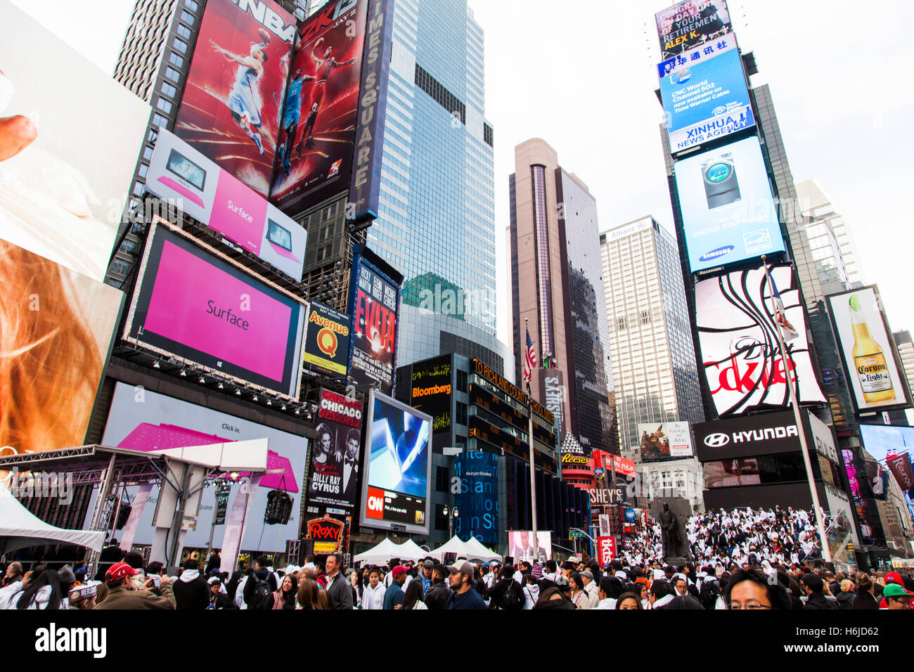 New-York, USA - NOV 20: Large crowd packing Times Square on November 20, 2012 in New-York, USA. Stock Photo