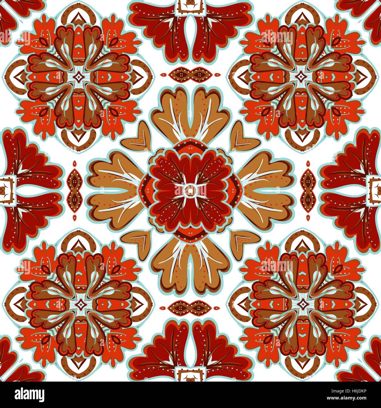 Beautiful seamless ornamental tile background vector illustration Stock ...