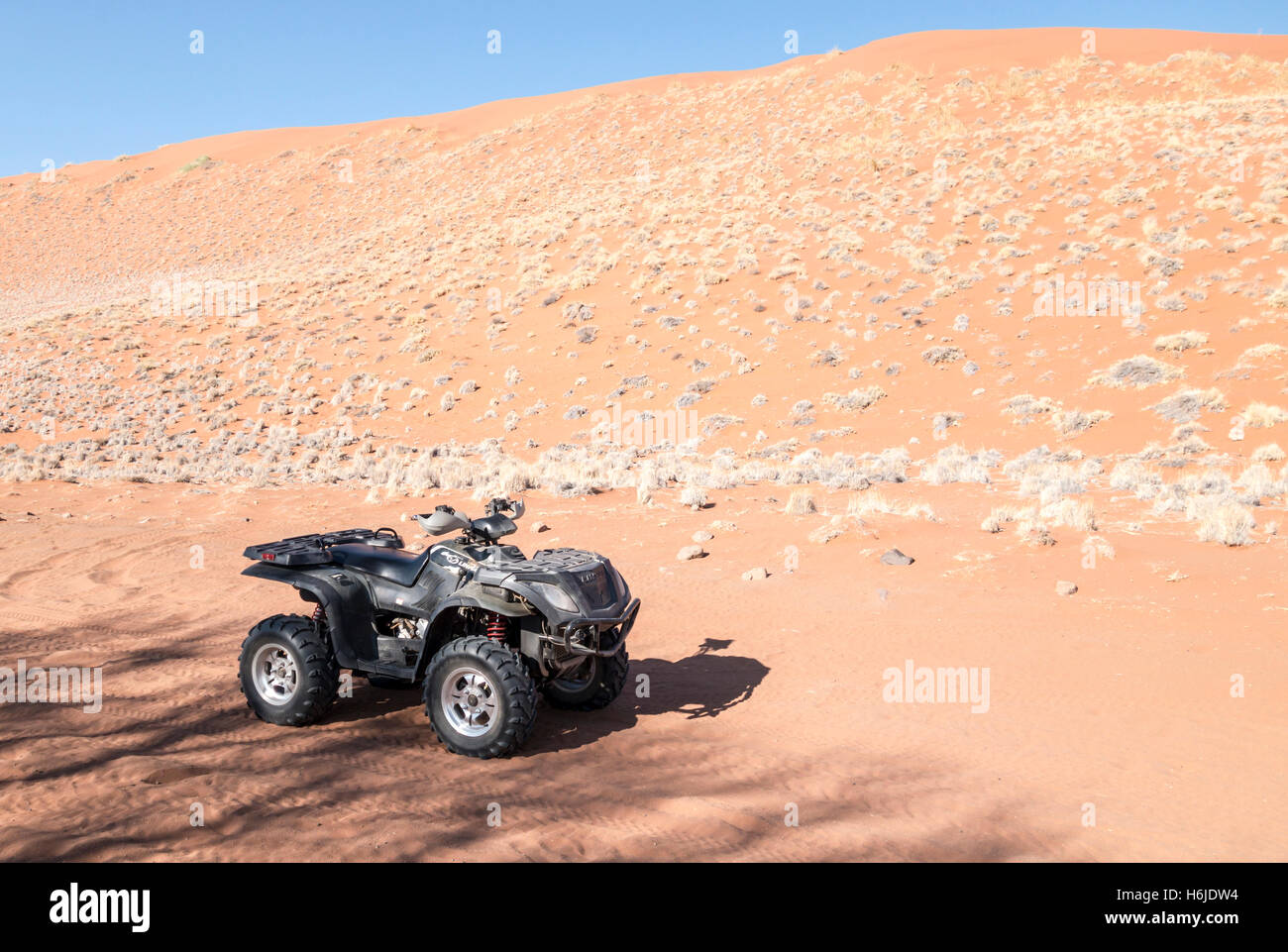 Quadbike in the Namib-Naukluft National Park, Namibia Stock Photo