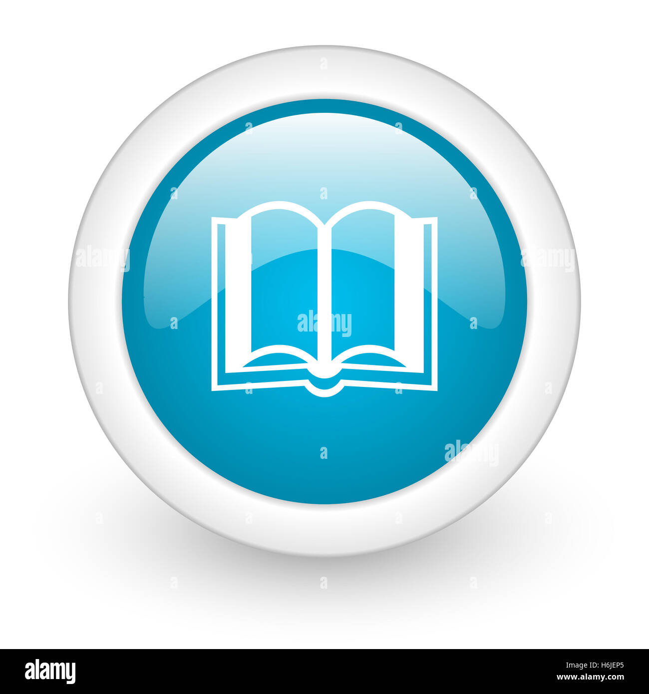 Book blue glossy web icon Stock Photo - Alamy