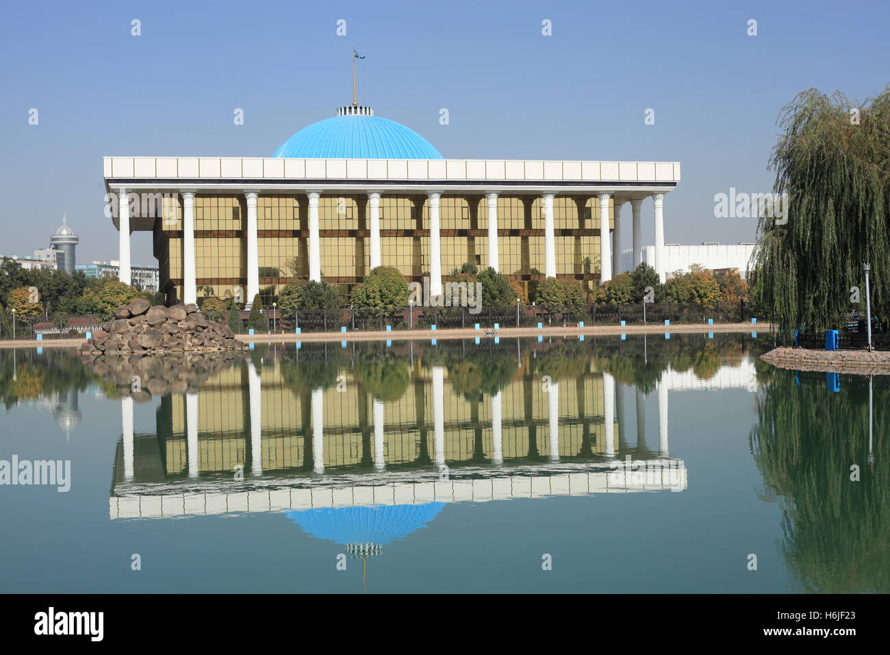 Oliy Majlis (Lower house of parliament), Navoi Park, Tashkent, Uzbekistan. Stock Photo