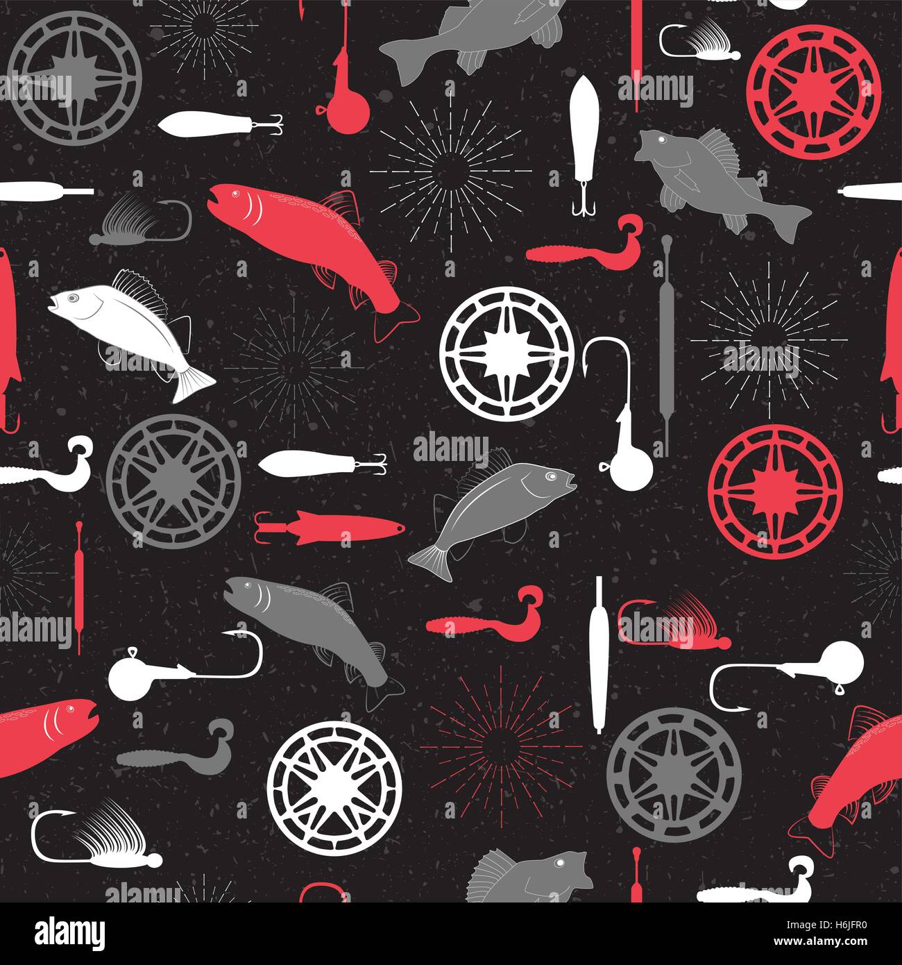 Seamless pattern on a fishing theme vector illustration Stock Vector ...