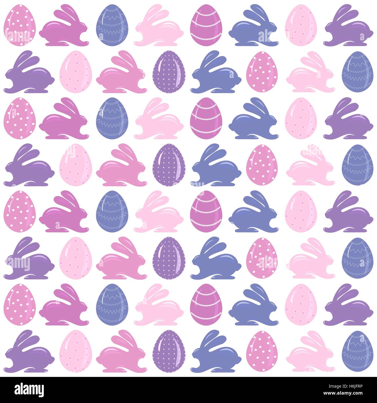 Seamless easter pattern with eggs and rabbit vector Stock Vector Image ...