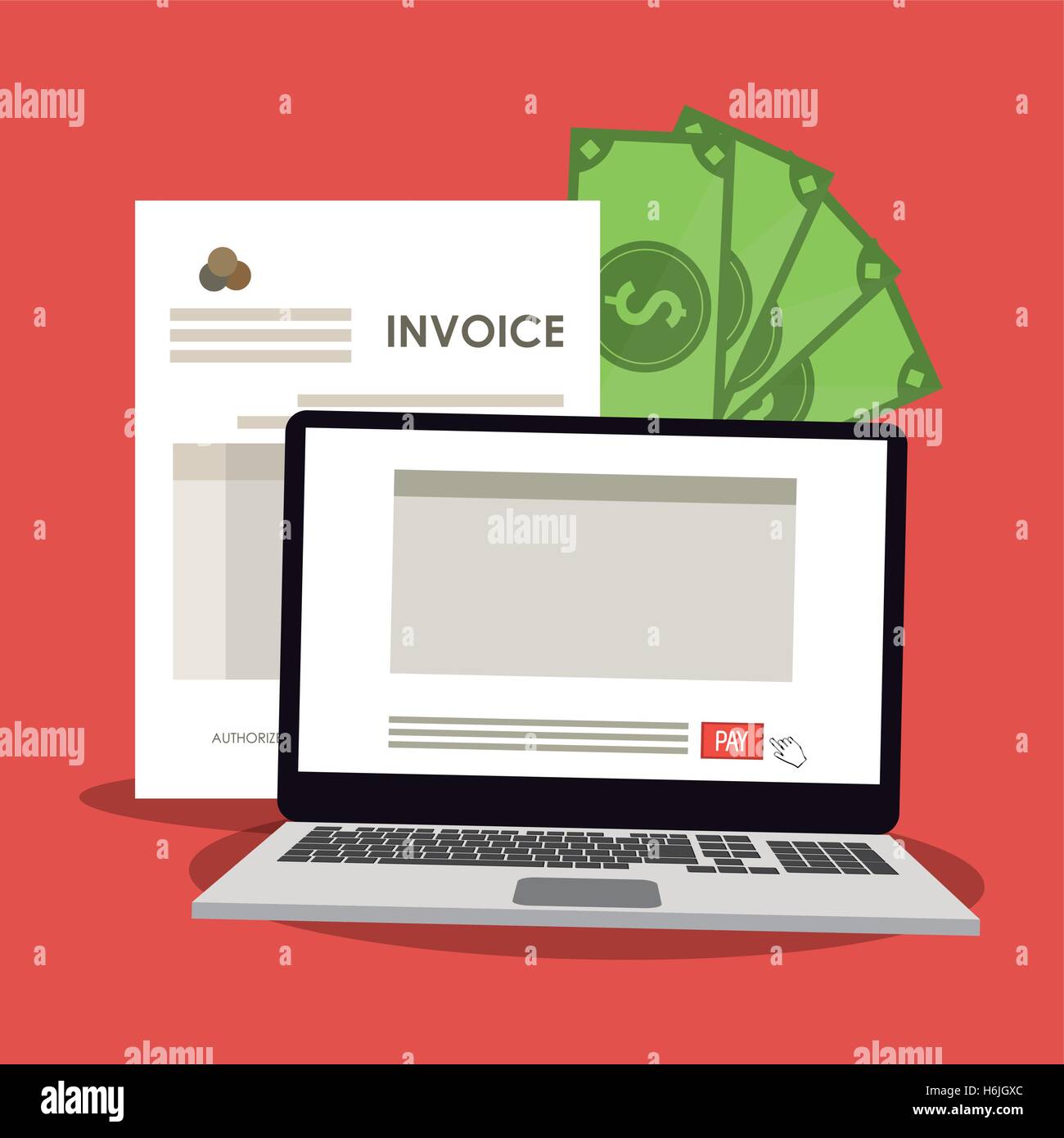 Invoice document and laptop design Stock Vector Image & Art - Alamy