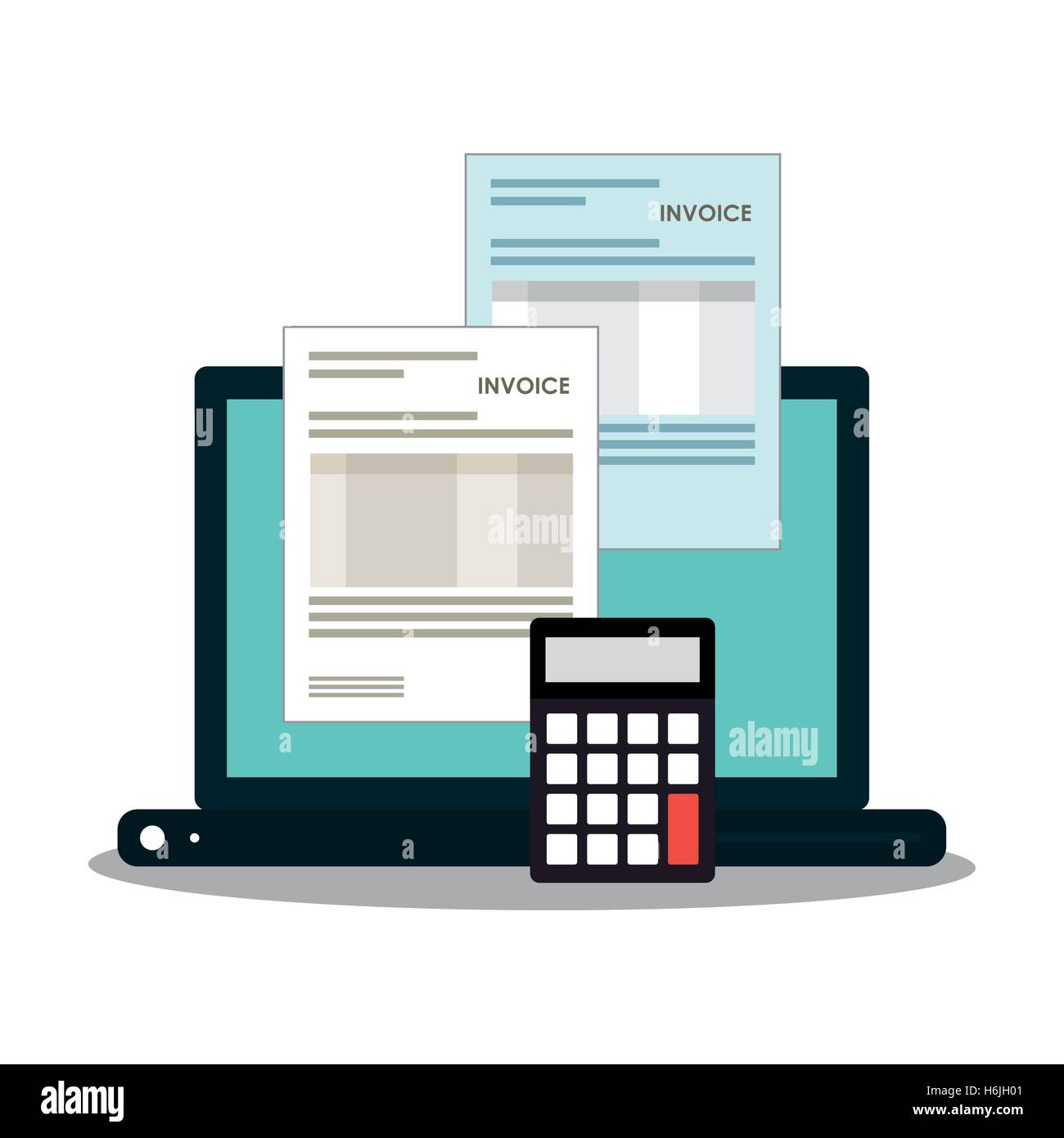 Invoice document and laptop design Stock Vector Image & Art - Alamy