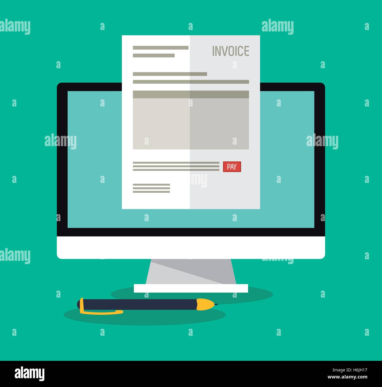 Invoice document and computer design Stock Vector Image & Art - Alamy