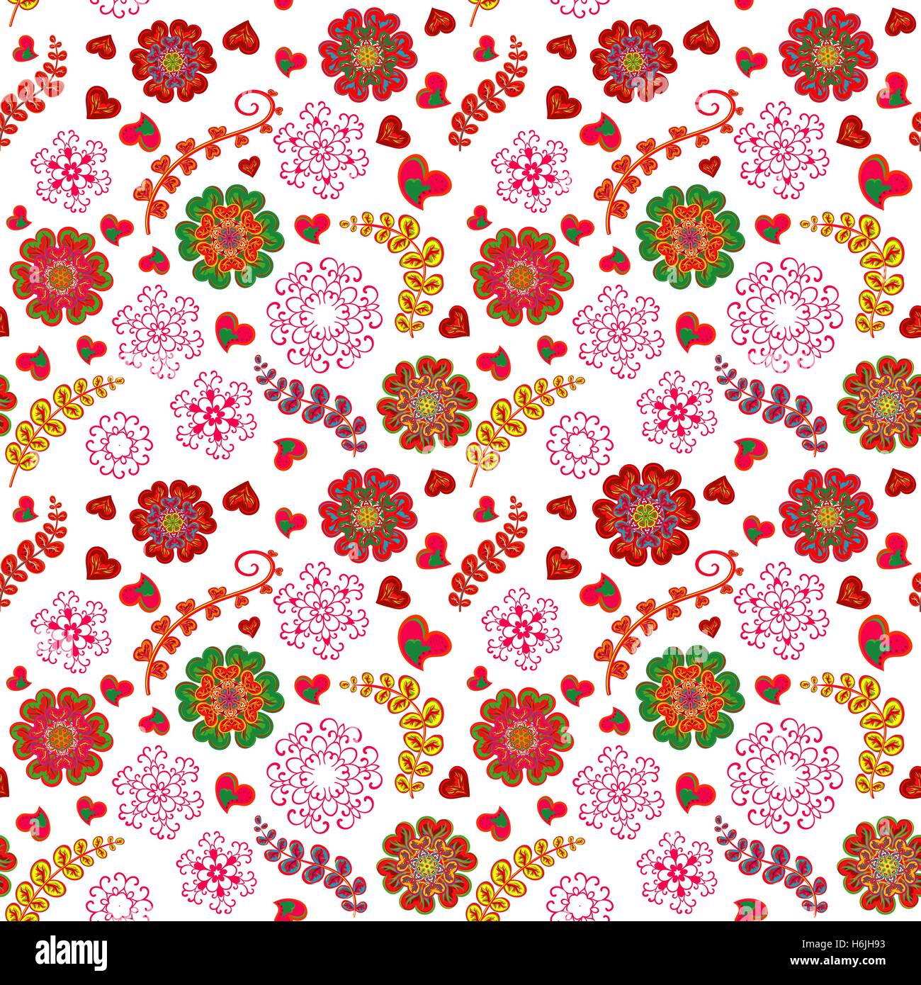 Ornate floral seamless texture, endless pattern with flowers looks like ...