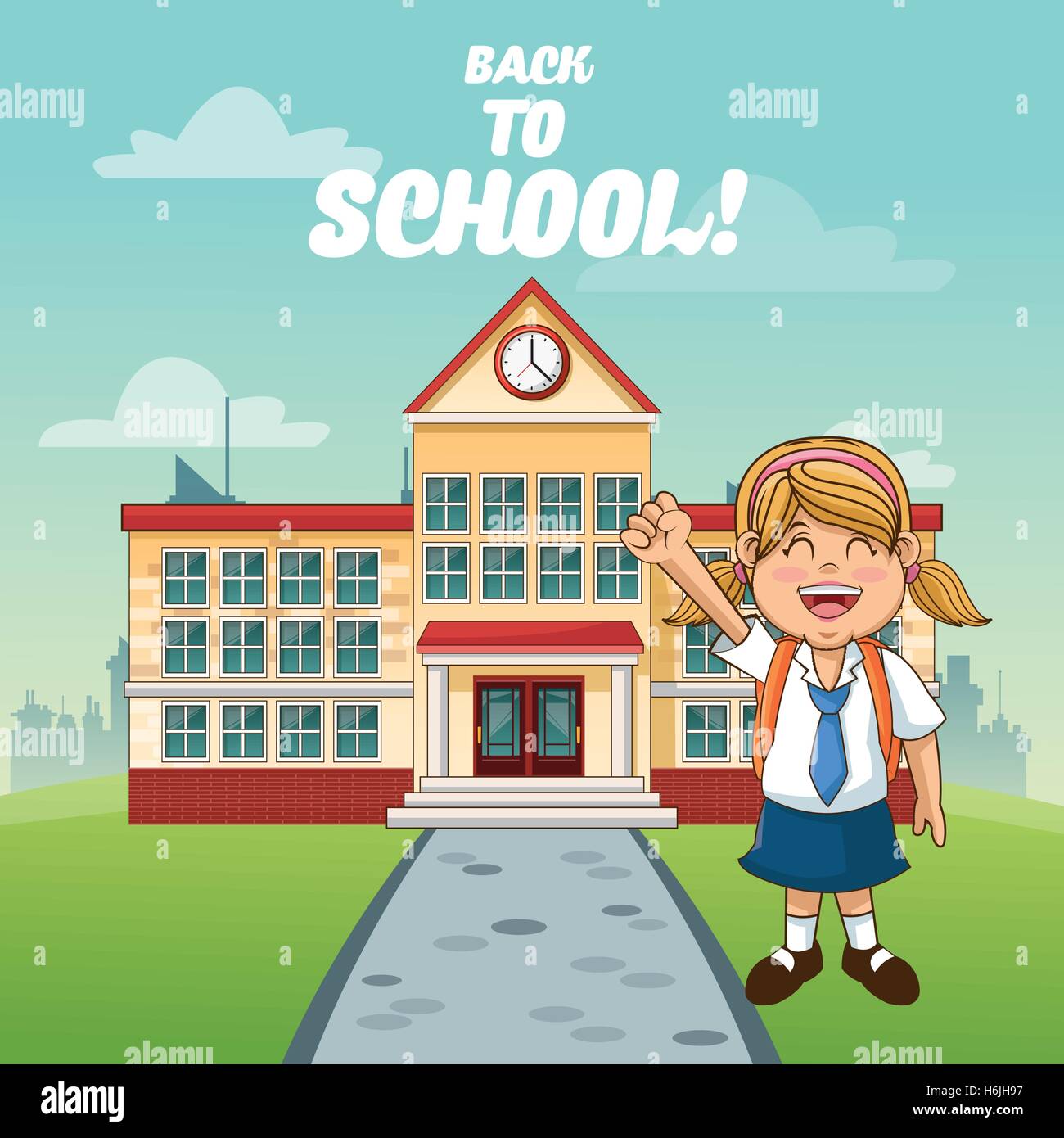 Girl cartoon of back to school design Stock Vector Image & Art - Alamy