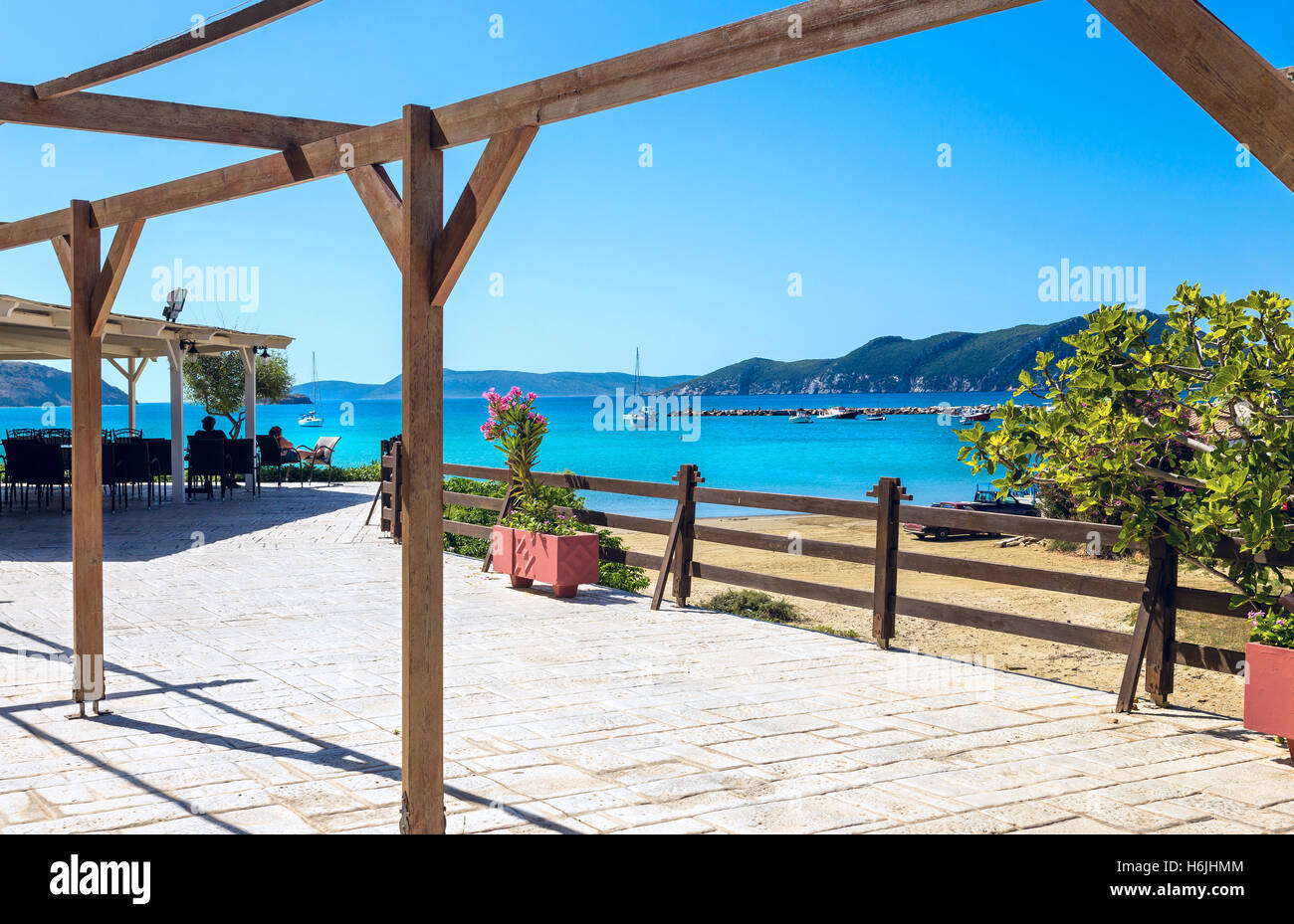traditional Greek patio Stock Photo Alamy